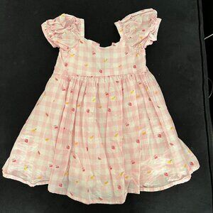 Janie and Jack Gingham Dress 2T - pink and white